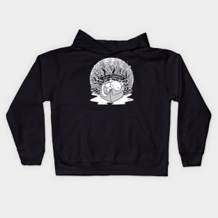 It It Fits Line Art Illustration with Quote Kids Hoodie